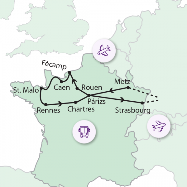 A festői Normandia - Bretagne - repülővel 1. kép