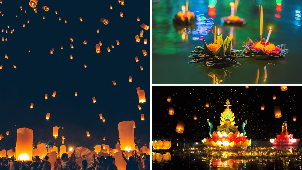 Loy Krathong Fesztivál, krathong a vízen banánlevélből