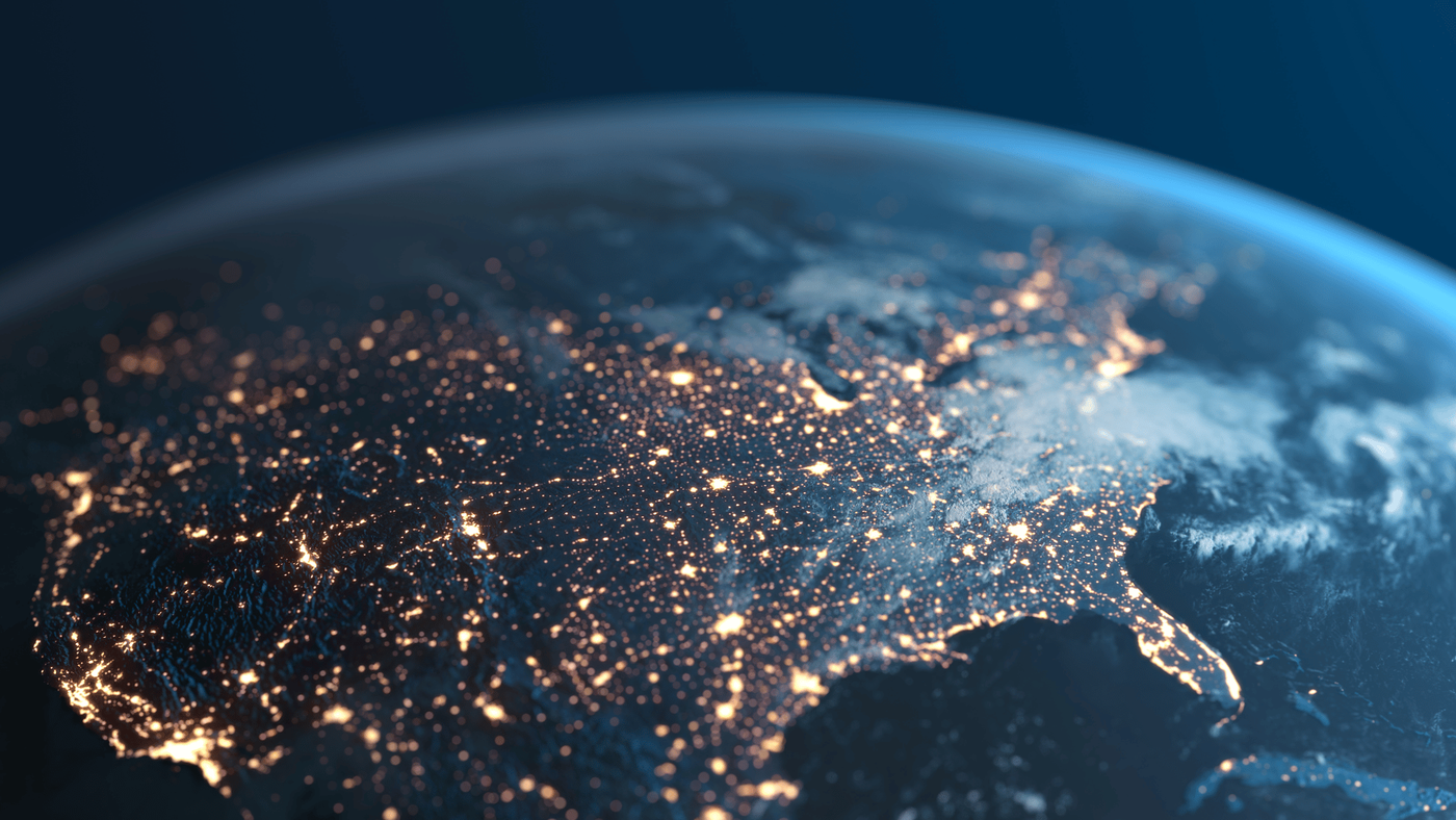 usa éjszakai domborzat fények kivilágítás fényszennyezés